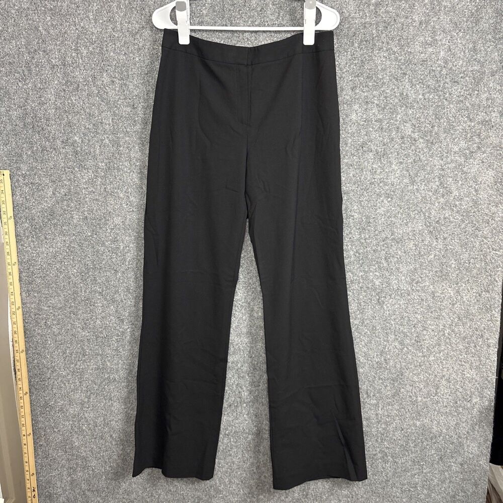 Lafayette 148 NY Pants Womens Size 10 Black Wool Blend Wide Leg Dress